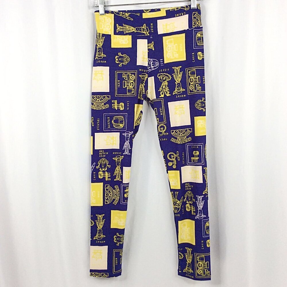 LulaRoe Disney Pixar Toy Story‎ Leggings Womens One Size Blue Woody Potato Head